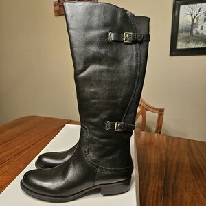 NATURALIZER  "Jamison" Tall Black Leather Wide Shaft Boots  Size 8.5 New In Box!